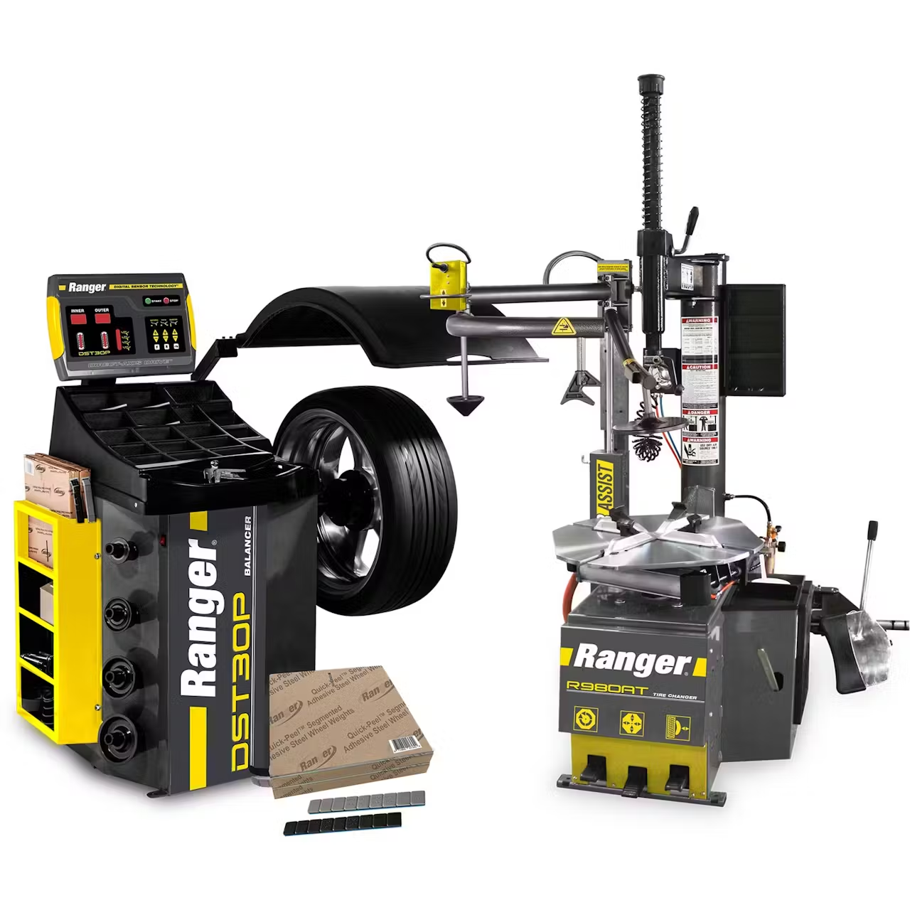 Ranger R980AT Tire Changer + DST30P Wheel Balancer + Tape Wheel Weights Combo