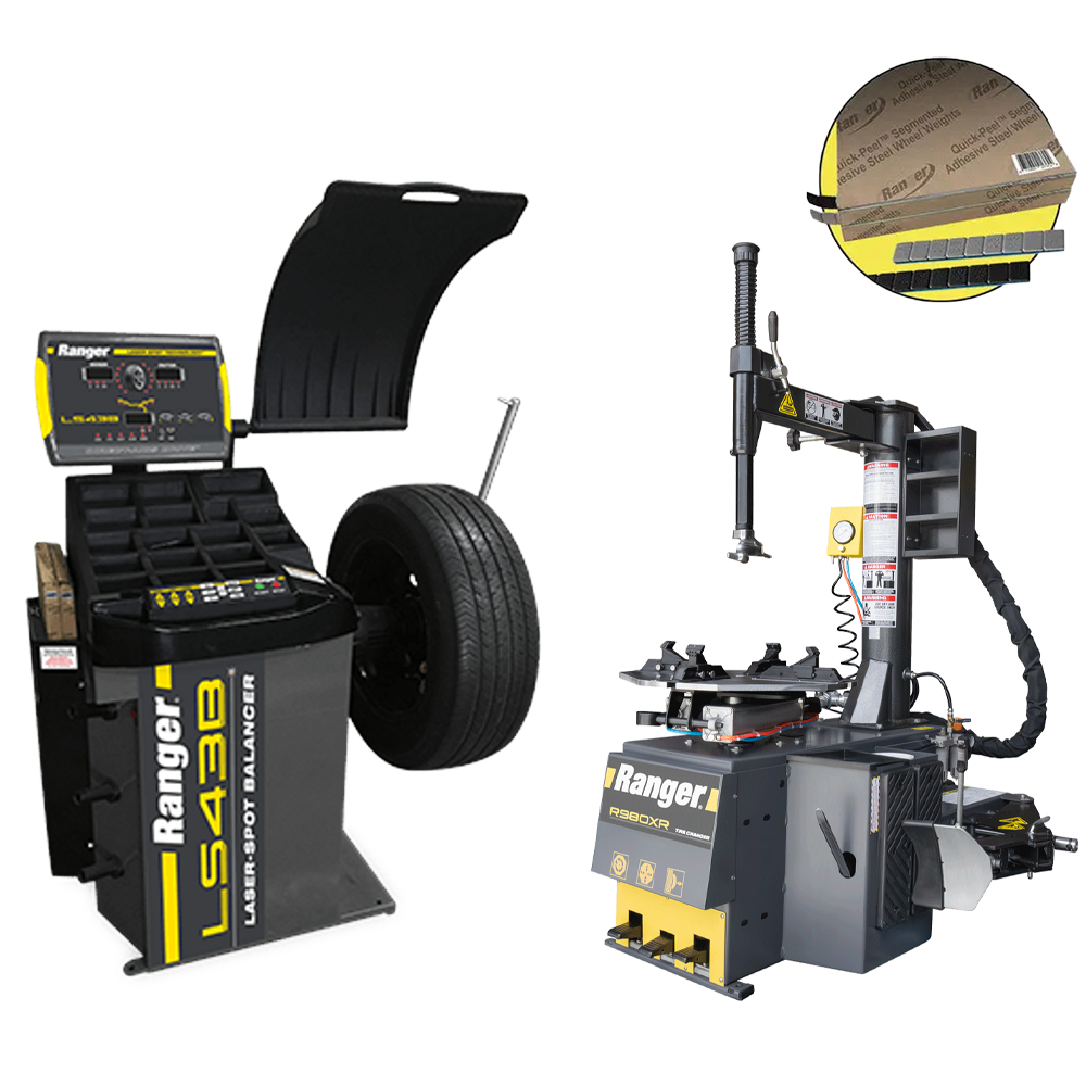 Ranger R980XR Tire Changer + LS43B Wheel Balancer + Tape Weight Rolls